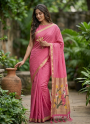 Cotton Paithani Saree – Zari Buttis & Pallu with Blouse 2