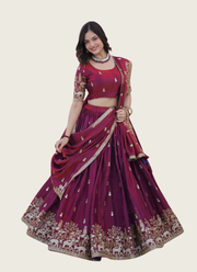 Fendi Silk Lehenga Choli with Designer Dupatta 2