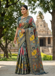 Paithni Silk Saree with Zari Border & Blouse Piece 12