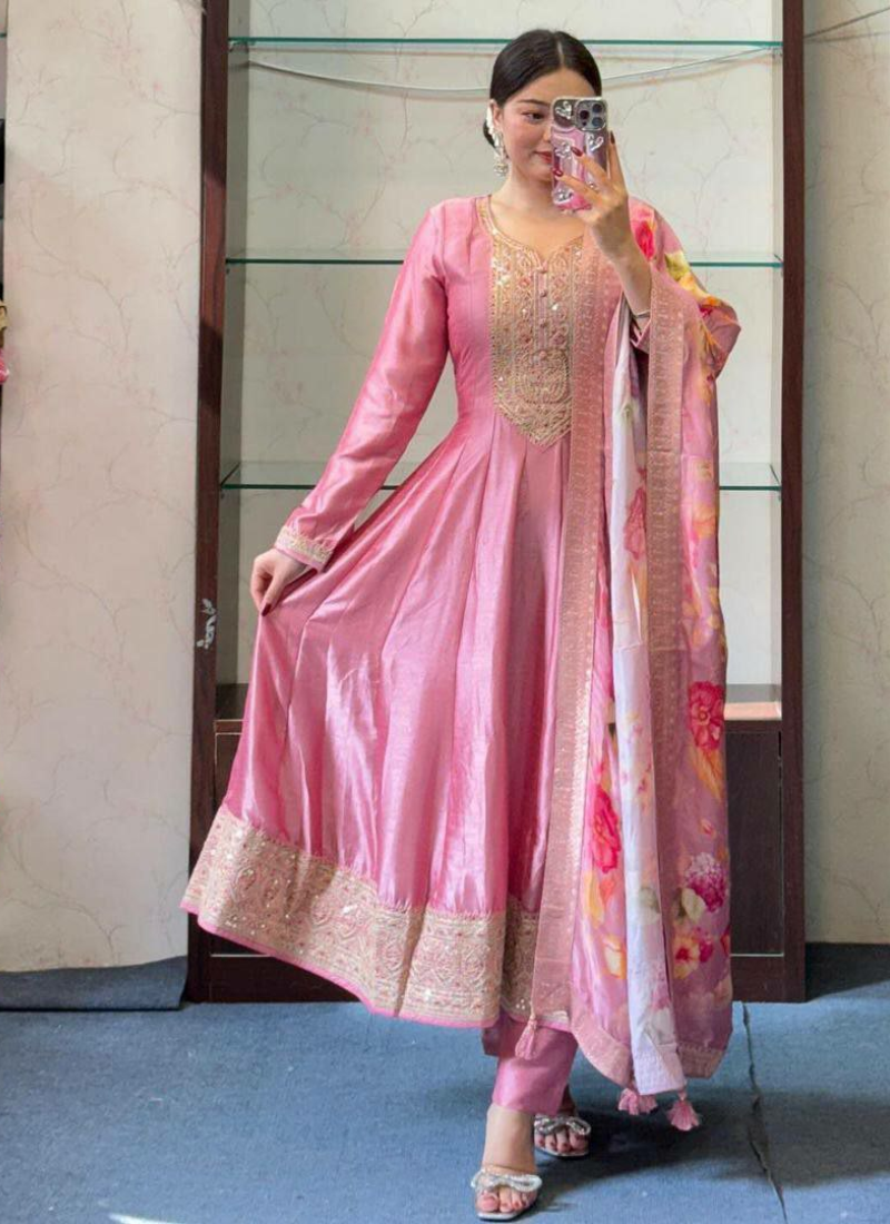 Elegant 50” Anarkali Suit with Classic Silhouette