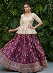 Viscose Jacquard Lehenga Set – Sequins & Zari Embroidery 2