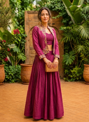 Designer Indo‑Western Jacket Lehenga Set 5