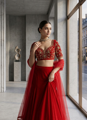 Faux Georgette Lehenga Saree with Sequin Work 3