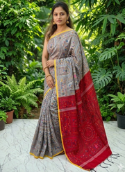 Madhubani Print Saree with Blouse 1