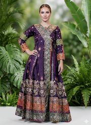 Pakistani Raw Silk Anarkali with Embroidery 2