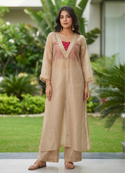 Designer Golden Tissue Salsa Kurta Set 3