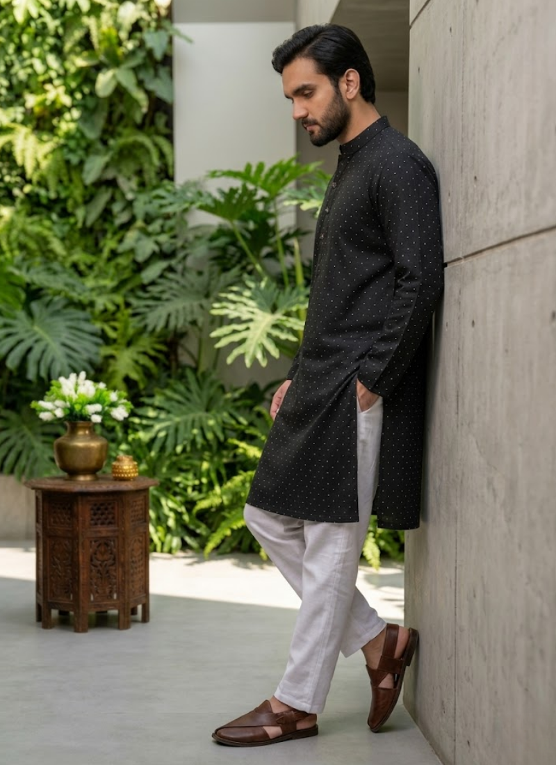 Jacquard Printed Kurta Pajama – Traditional Wear
