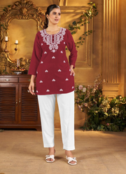 Embroidered Rayon Short Top for Women | Stylish Sharara Suit 6