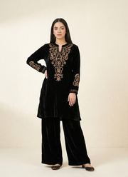 Velvet Embroidered Co‑Ord Set for Women (Kurti + Palazzo) 3