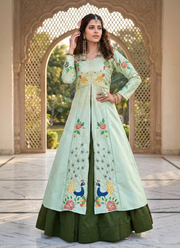 Satin Silk Lehenga Choli with Sequin Embroidery 1