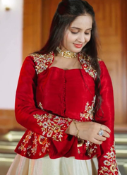 Pure Chinon Lehenga Choli with Embroidery & Sequins Work (Flair 5.5m, Size 44) 7