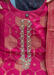 Pure Banarasi Punjabi Suit with Maharaja Silk Pant & Dupatta 4
