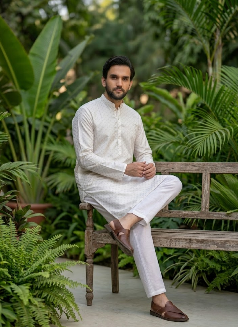 Jacquard Printed Kurta Pajama – Traditional Wear