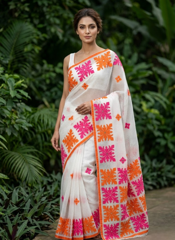 Kota Applique Saree – No Blouse Piece