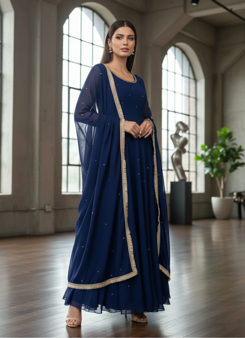 Elegant Handwork Anarkali Set with Dupatta