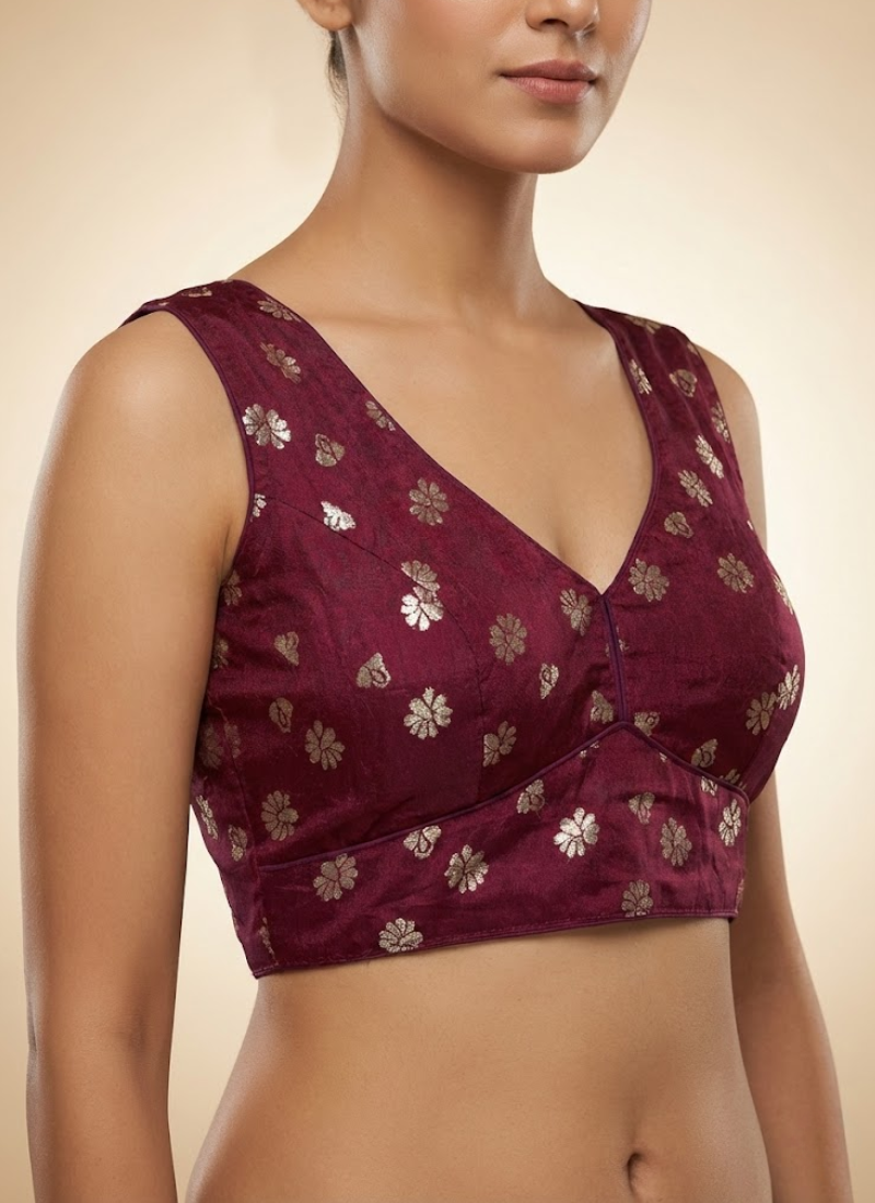 Cosmos Viscose Jequard Silk Women’s Blouse with Heavy Partywear Design Australia