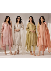 Tissue Kurta Set – Heavy Work with Pant & Dupatta (4 Colors) 5