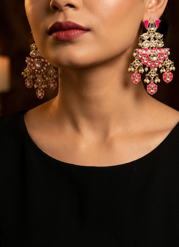 Dharini Kundan Chandbali Earrings