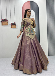 Silk Satin Lehenga Choli with Embroidery Work 3
