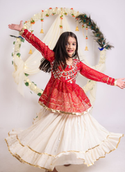 Children Girls Navratri Kora Cotton Lehenga Top Set 2