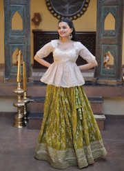 Viscose Jacquard Lehenga Set – Sequins & Zari Embroidery 3