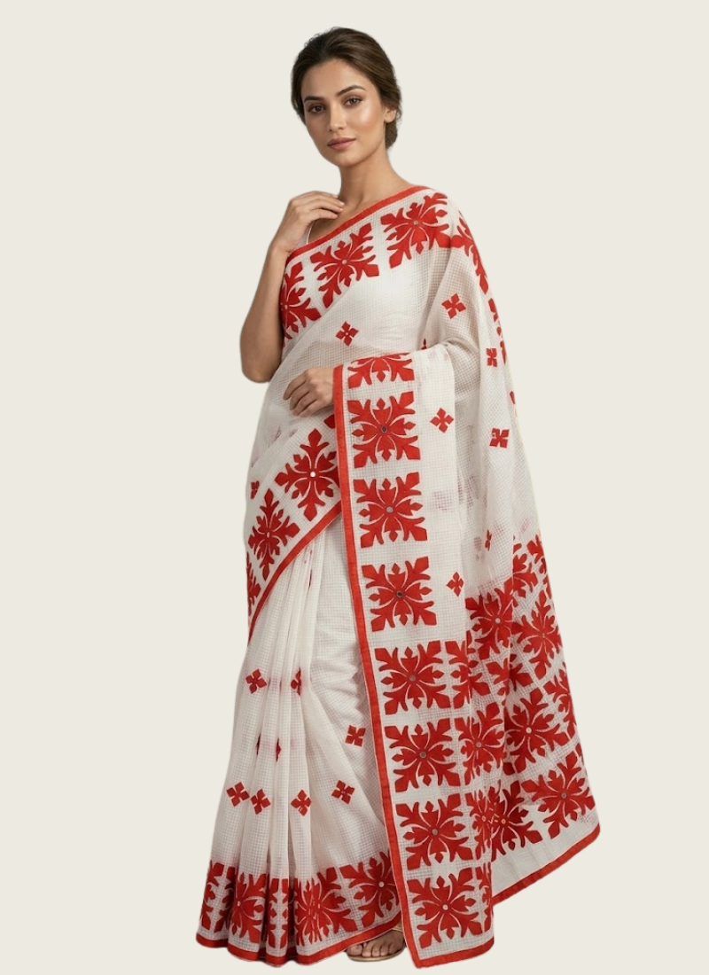Kota Applique Saree – No Blouse Piece, Indian fashion Perth Australia