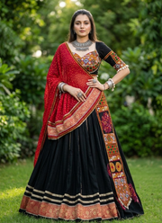 Rayon Kutchi Embroidery Lehenga 4