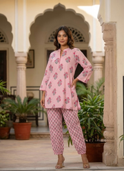 Women’s Pink Printed Salwar Kamiz Co-Ord Set 2
