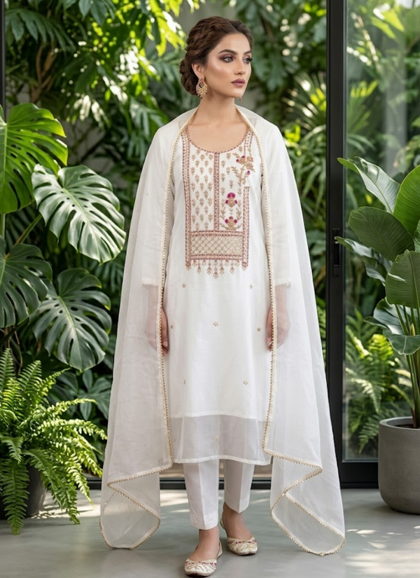 Organza Embroidered Salwar Suit