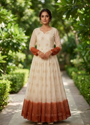 Premium Designer Crunchy Silver Gown – Pipe Sequins Embroidery Work, Traditional Indian dress 2
