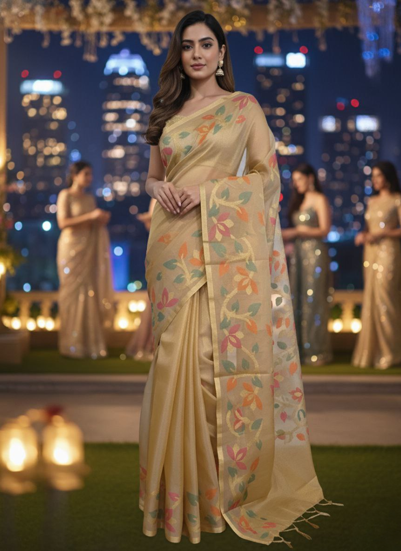 Banarasi Organza Tissue Saree - festive Banarasi saree
