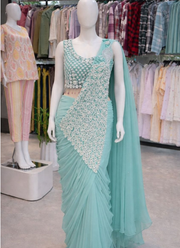Georgette Saree – Embroidery Sequence Work, Ready to Wear 3