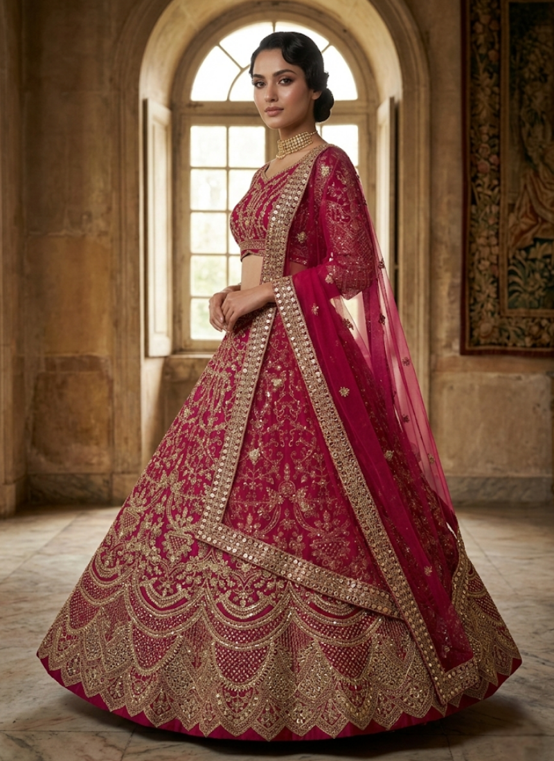 Butterfly Net Lehenga Choli with Sequin Embroidery