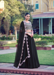 Aurum Georgette Lehenga Set – Thread & Sequins Embroidery 2