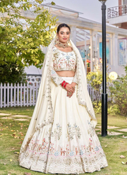 Pure Vichitra Embroidered Lehenga Choli Set 2