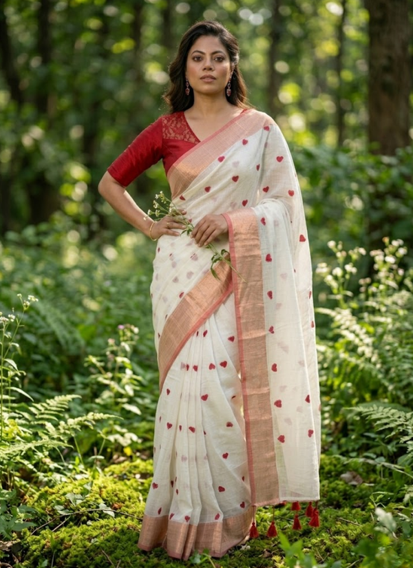 Love Buti Embroidery Mul Cotton Saree, Indian clothing Australia
