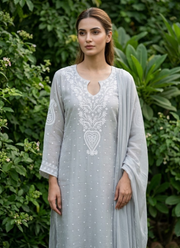 Mul Chanderi Chikankari Suit Set 4
