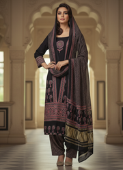 Green Ajrak Salwar Suit – Pure Modal with Jari Border Dupatta 4