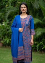 Royal Blue Pashmina Suit – Kani & Handmade Frame Work 2