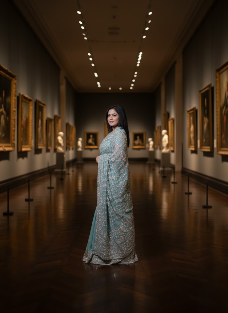 Handmade Gotapatti Saree – Stitched Blouse & Petticoat