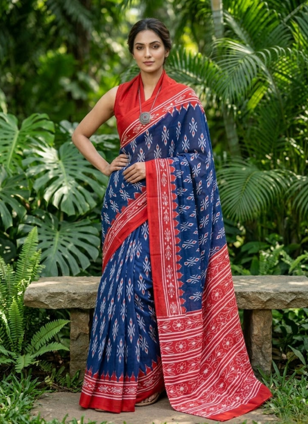 Pure Cotton Mulmul Saree with Blouse
