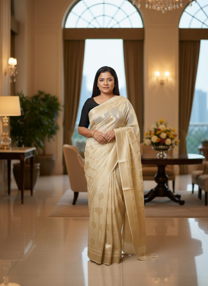 Banarasi Viscose Georgette Saree – Handwoven Designer Elegance