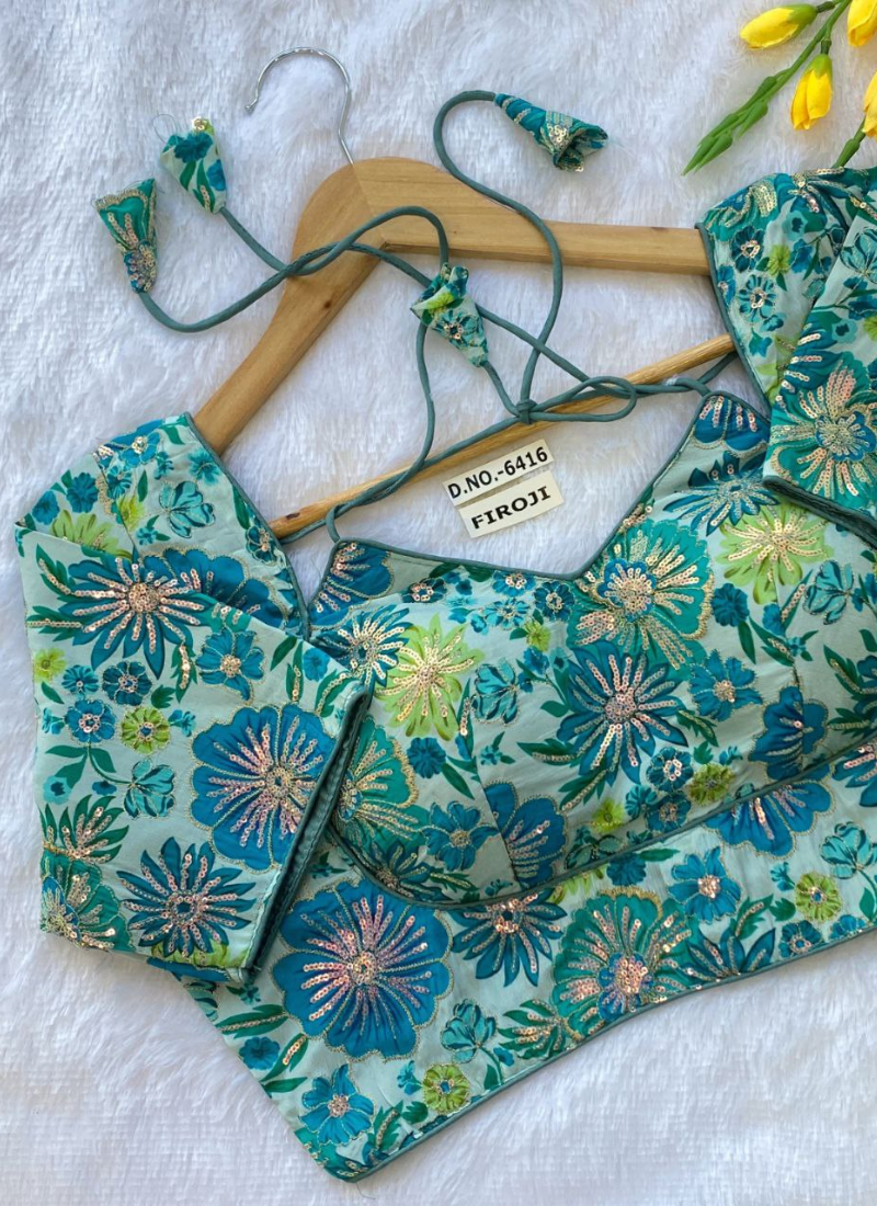 Women’s blouse with half sleeves, padded fit, cotton lining, and multiple color options.