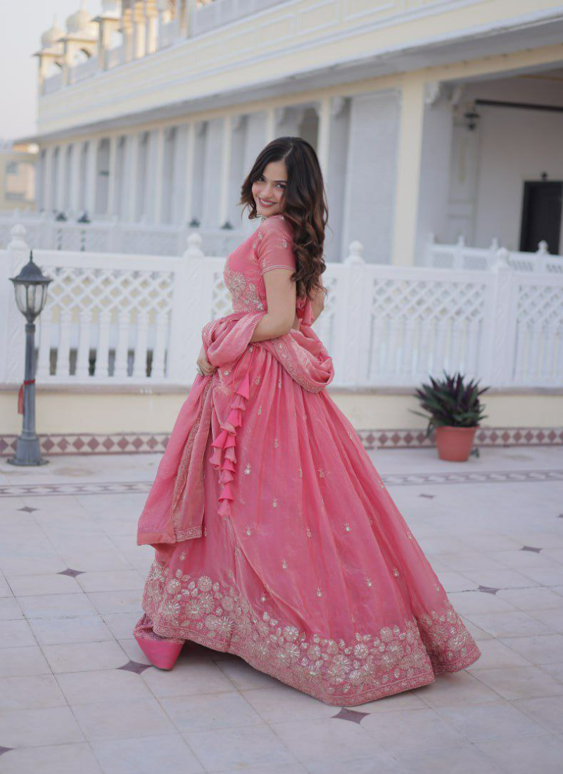 Fendi Silk Lehenga Choli with Dupatta