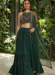 Georgette Lehenga Set – Zari & Sequence Embroidery 3