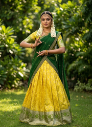 South-Style Kanjivaram Silk Lehenga, Luxury Indian Wedding Lehenga Online Australia 2