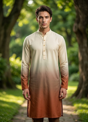 Rayon Printed Kurta with Cotton Pyjama | Indian Men's Traditional Dress Online Australia 3