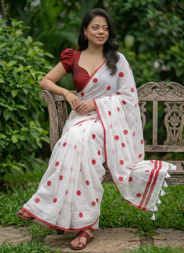 Love Buti Embroidery Mul Cotton Saree