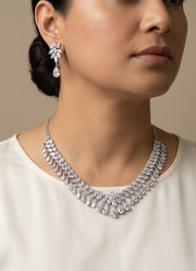 Diamond Cut Necklace & Earring Set with Premium Stone Setting 2