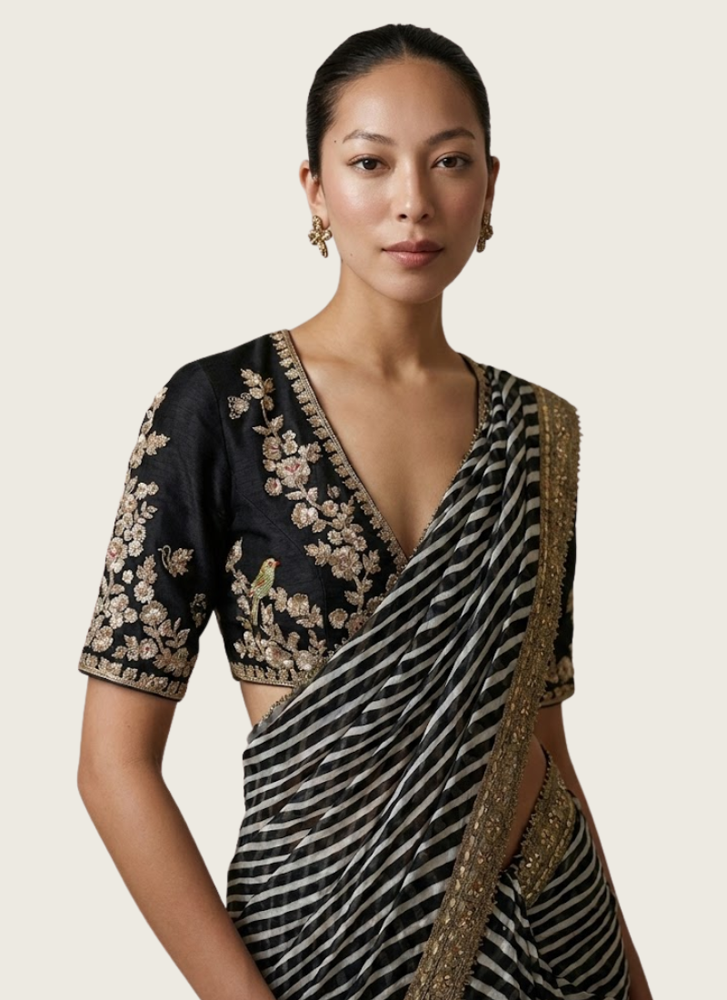 Soft Georgette Leriya Saree with Sequins Embroidery